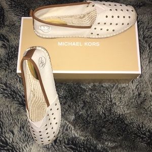 NIB Michael Kors cream studded Espadrille flats